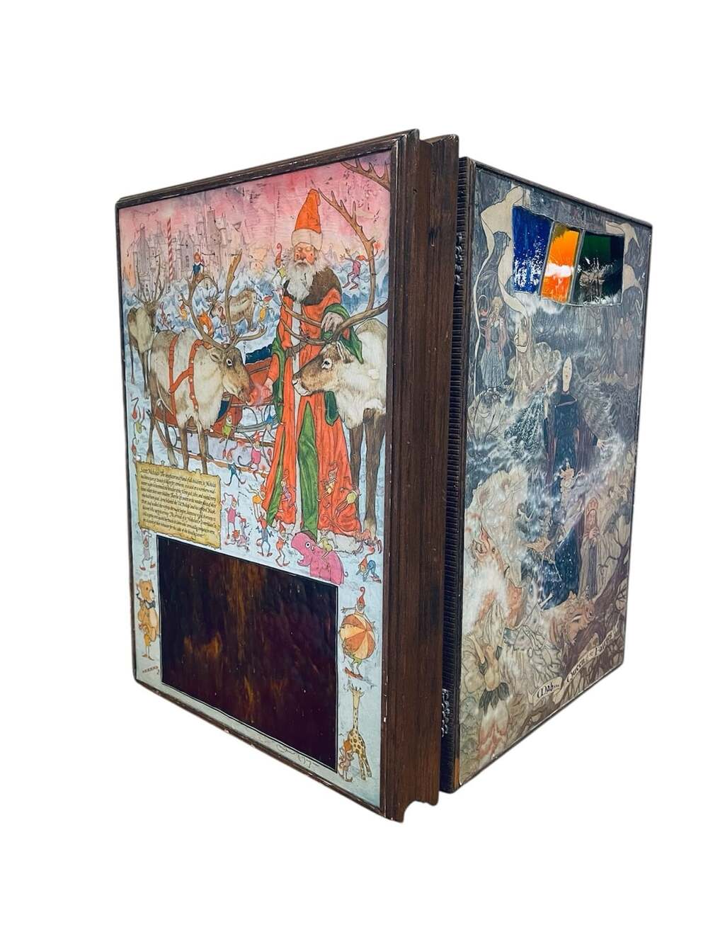 Unique Vintage Wood-Cased Triptych Light Box